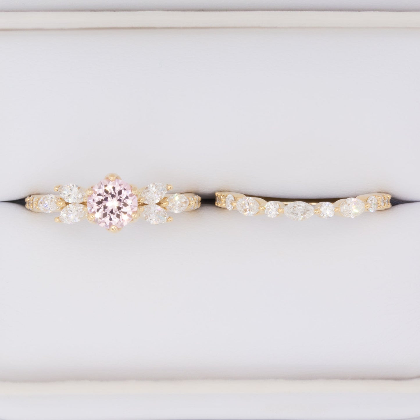talia wedding set with lavender lab gem