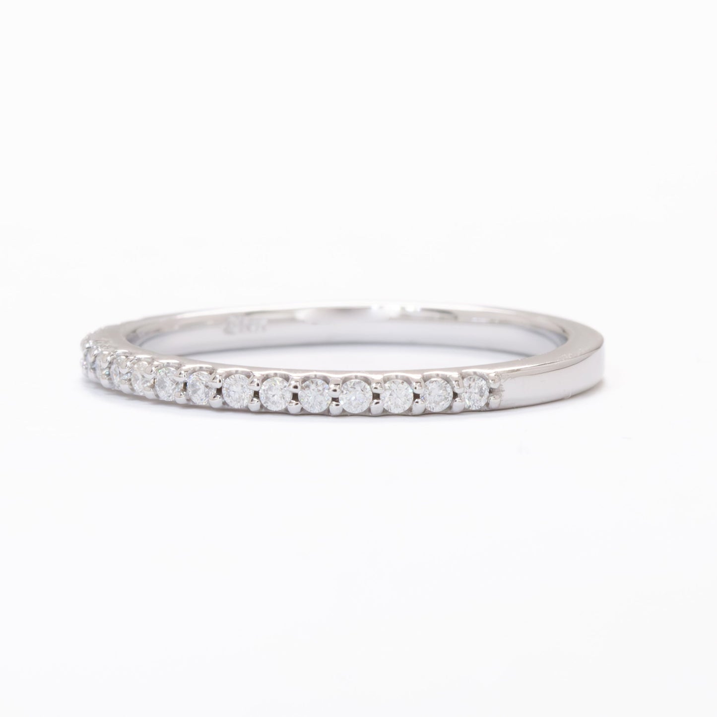 white gold lab diamond dainty band