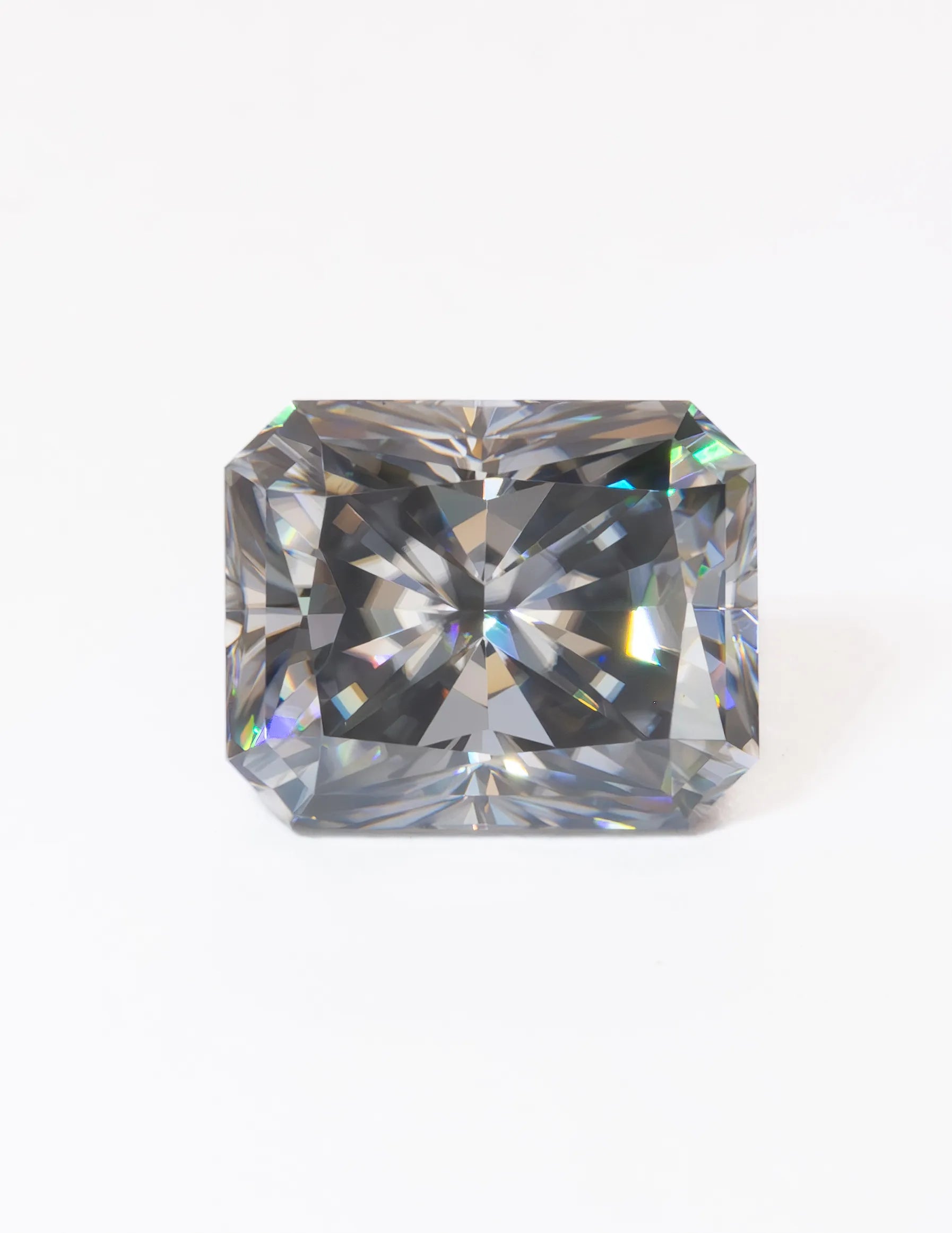 grey moissanite radiant