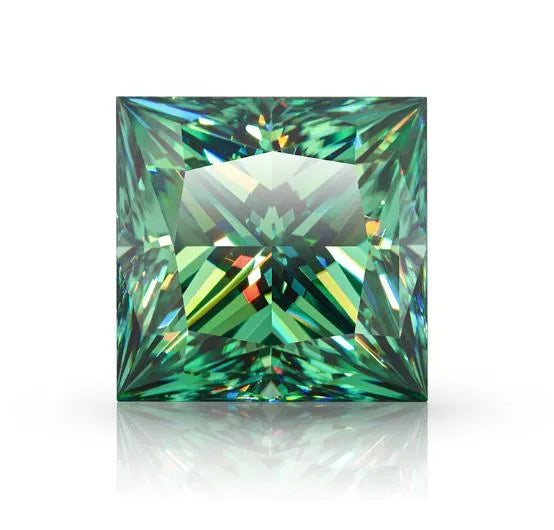 green moissanite princess