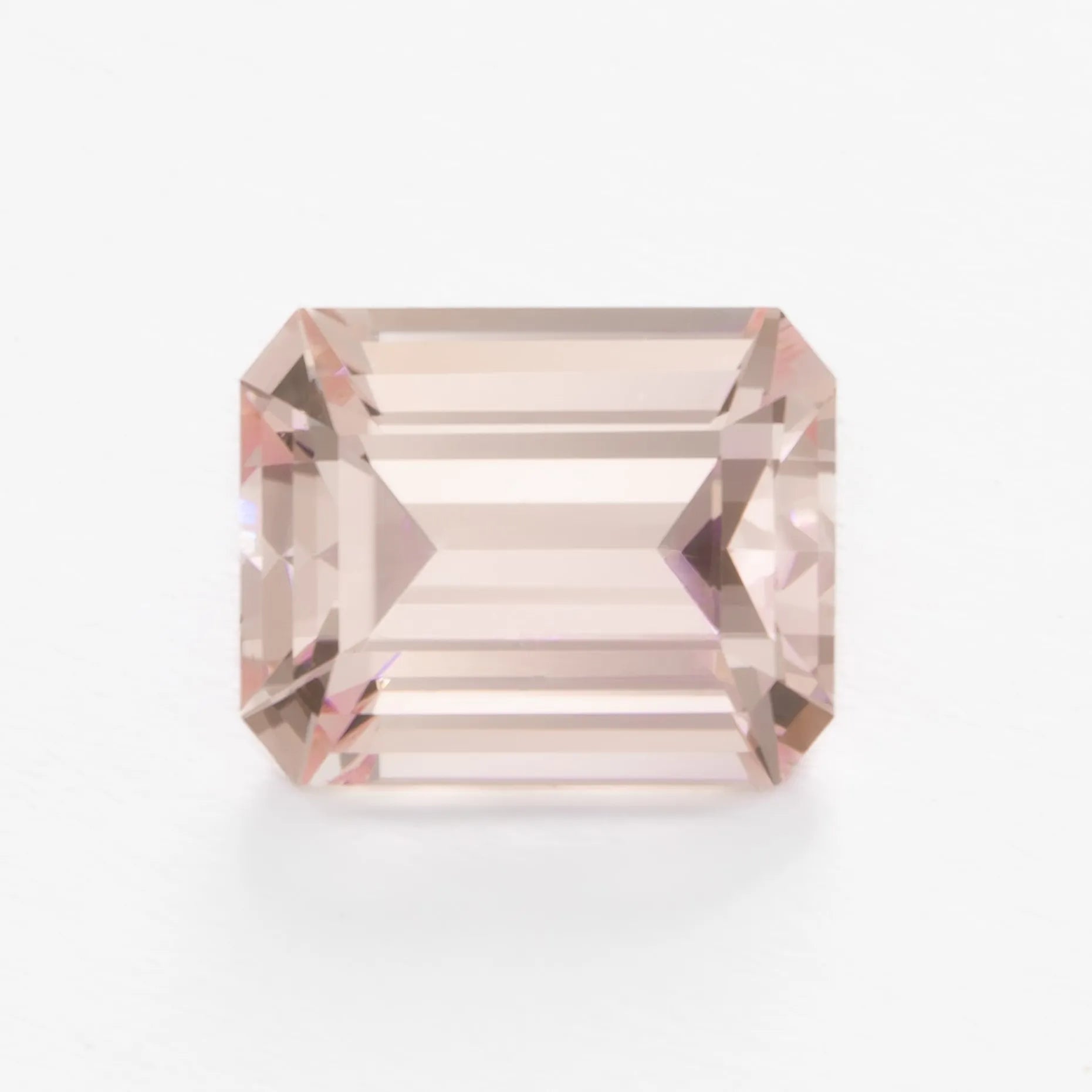 lab peach sapphire step cut