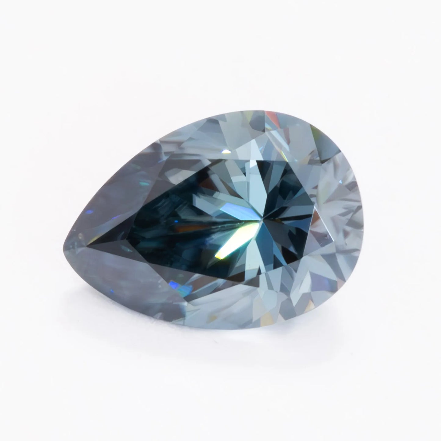 blue moissanite pear