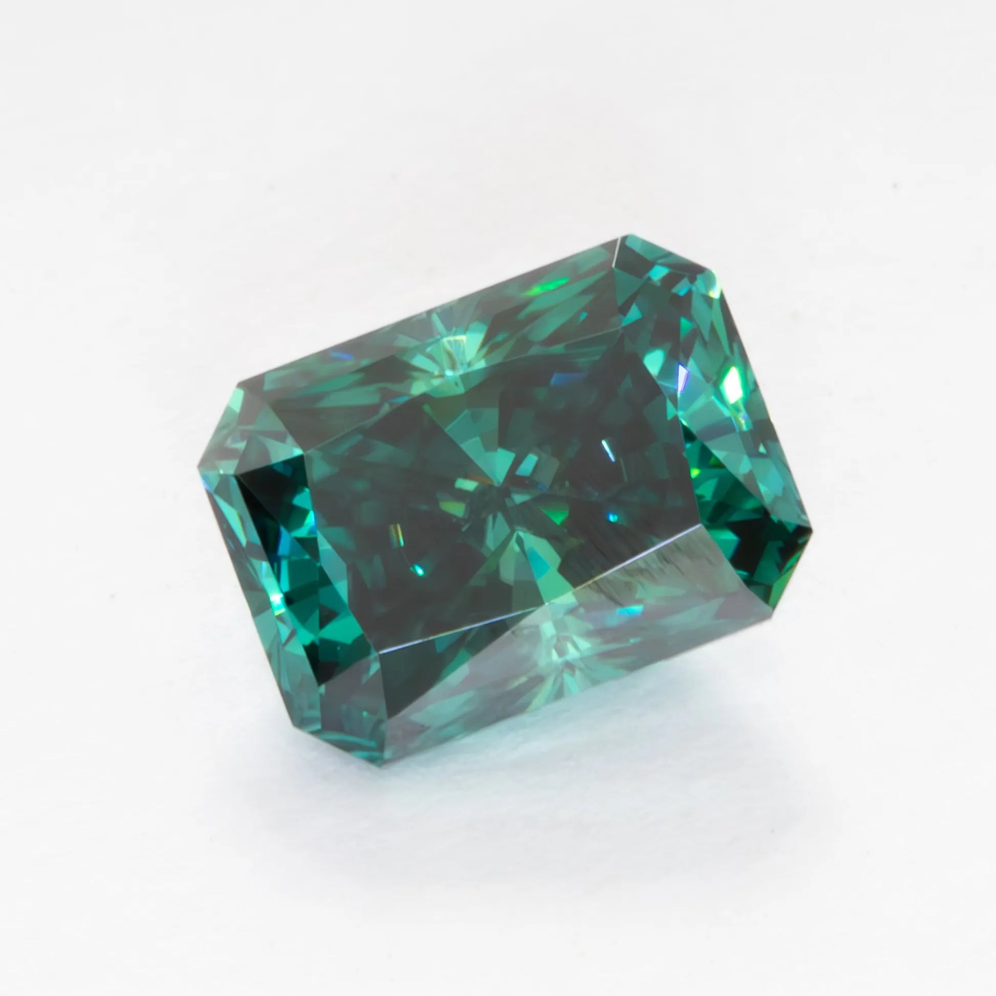 green moissanite radiant