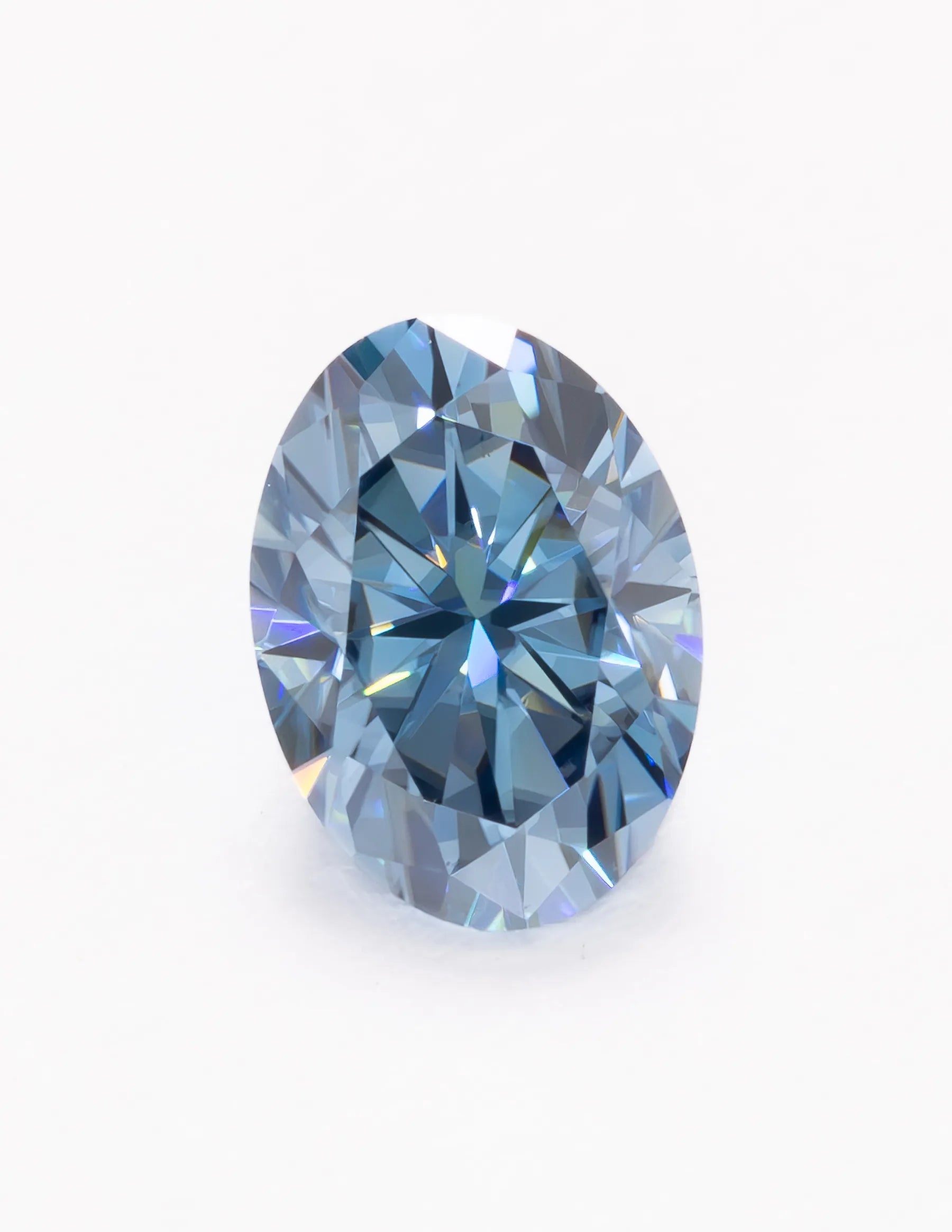 blue moissanite oval