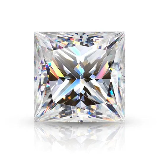 princess cut white moissanite
