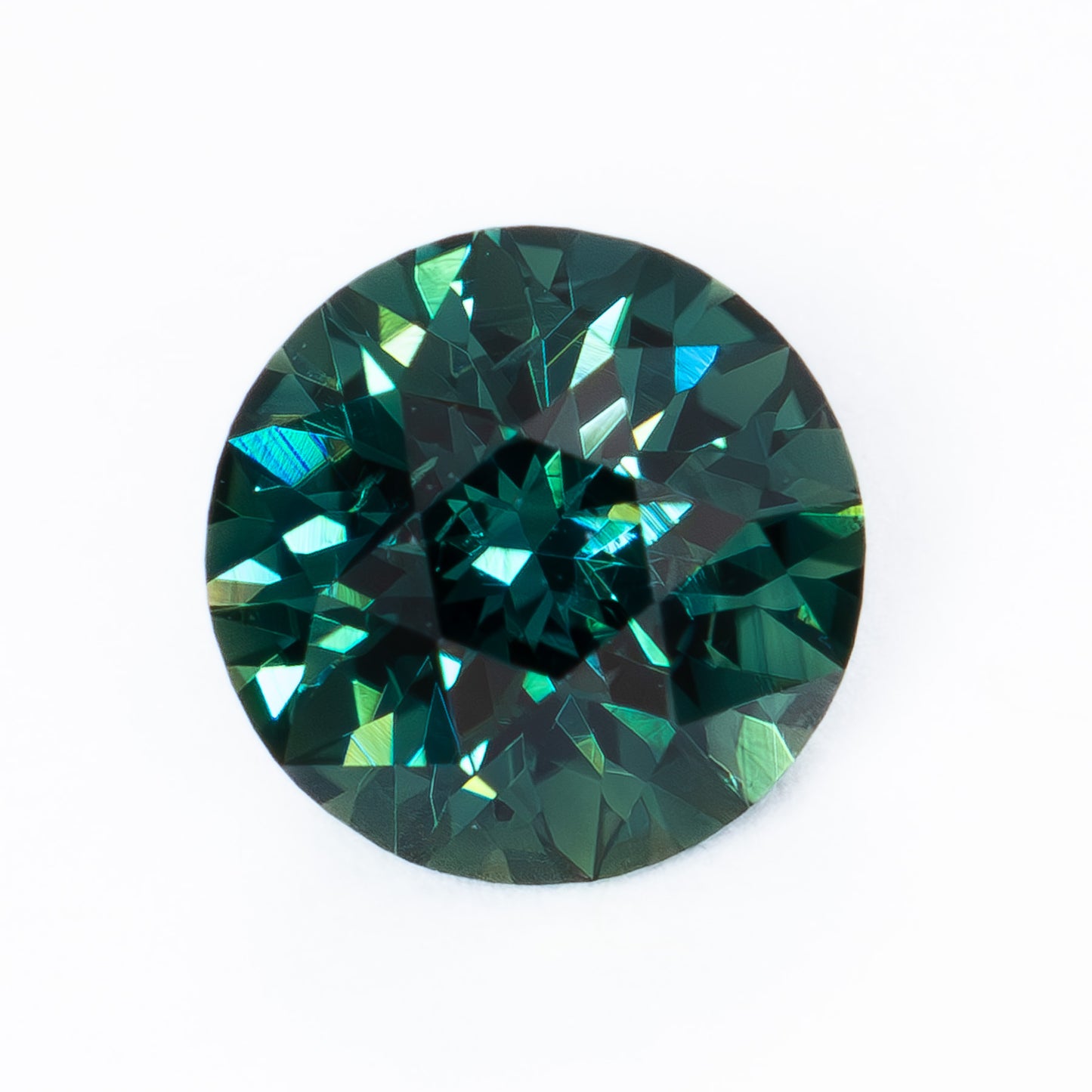 AF0108 blue-green teal african sapphire round