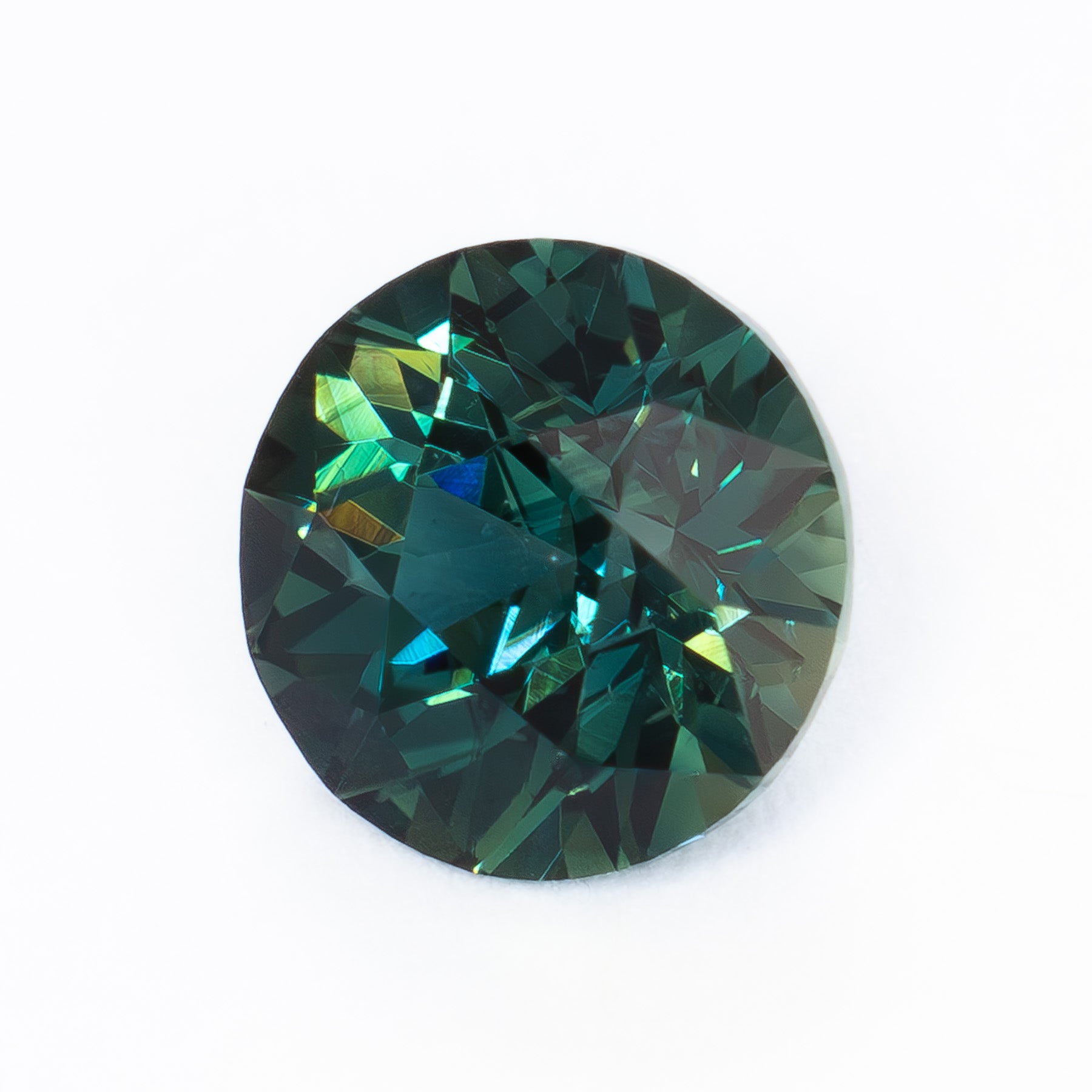 AF0108 blue-green teal african sapphire round