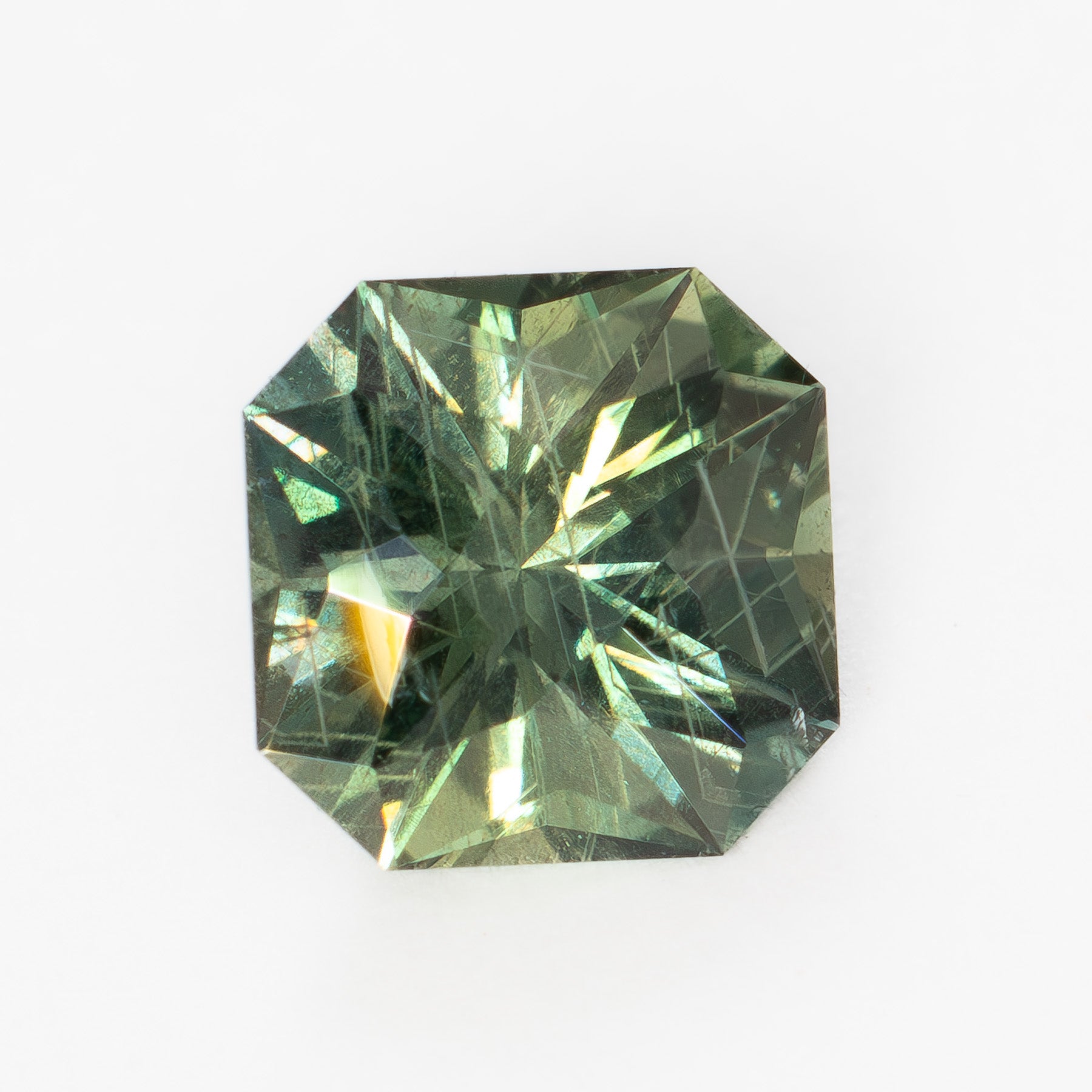 AF0133 0.85ct asscher cut blue-green african sapphire