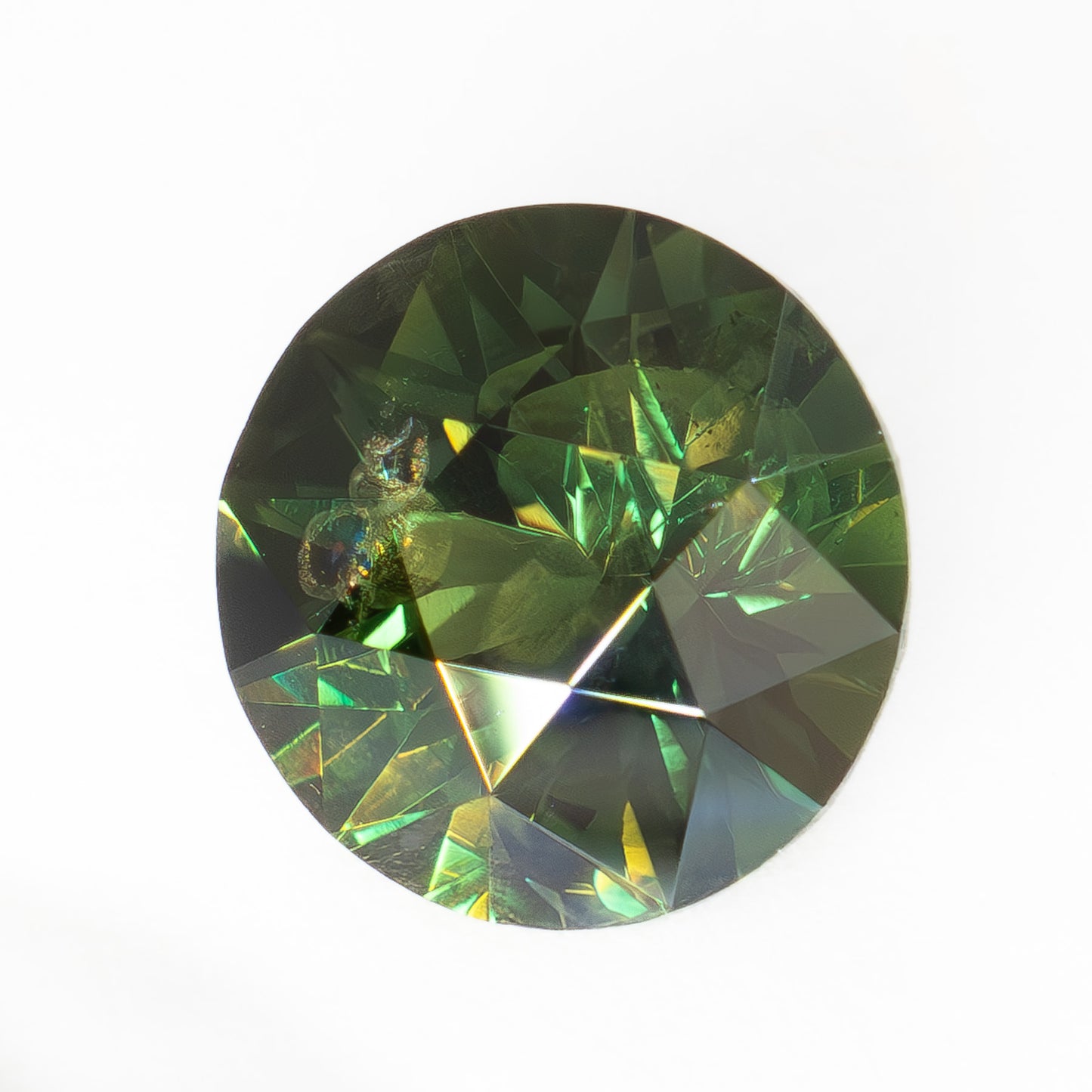 AU0105 green-yellow round australian sapphire