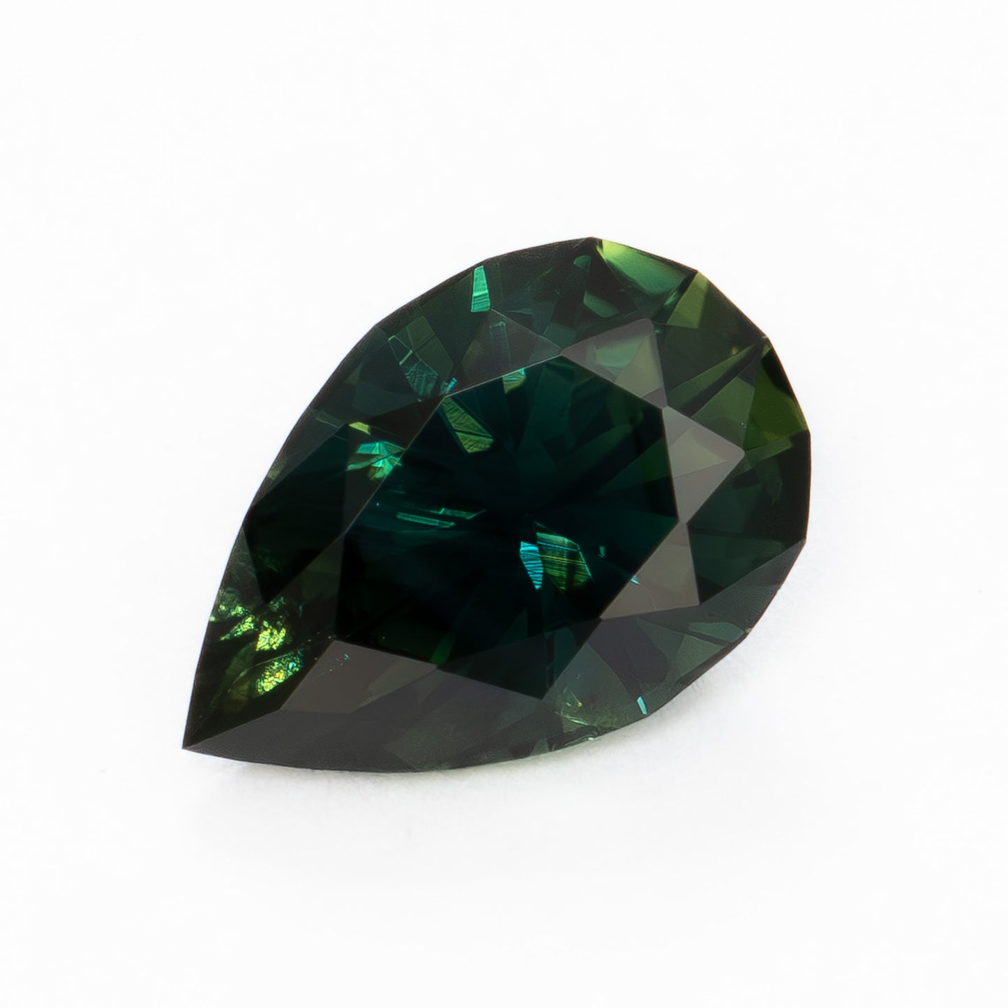 AU0117 1.10ct dark blue green yellow teal pear cut australian sapphire