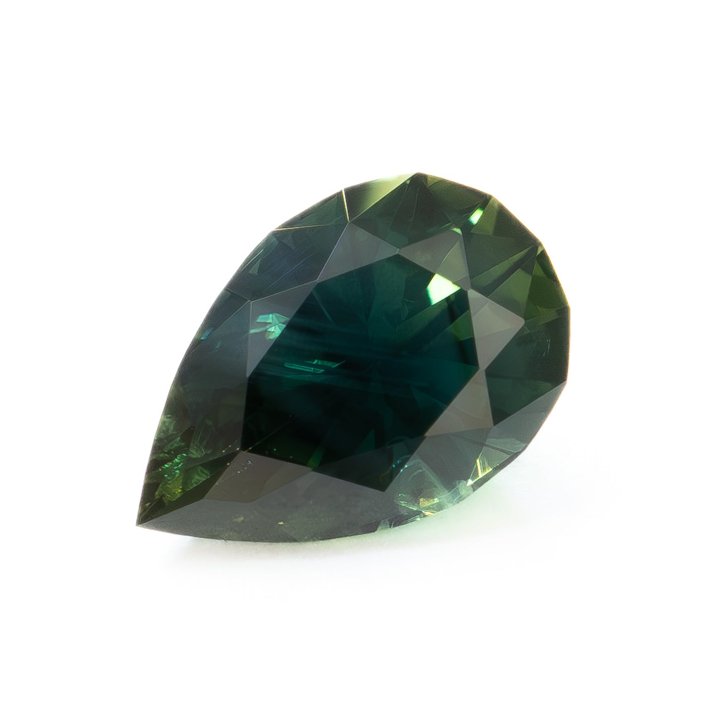AU0117 1.10ct dark blue green yellow teal pear cut australian sapphire