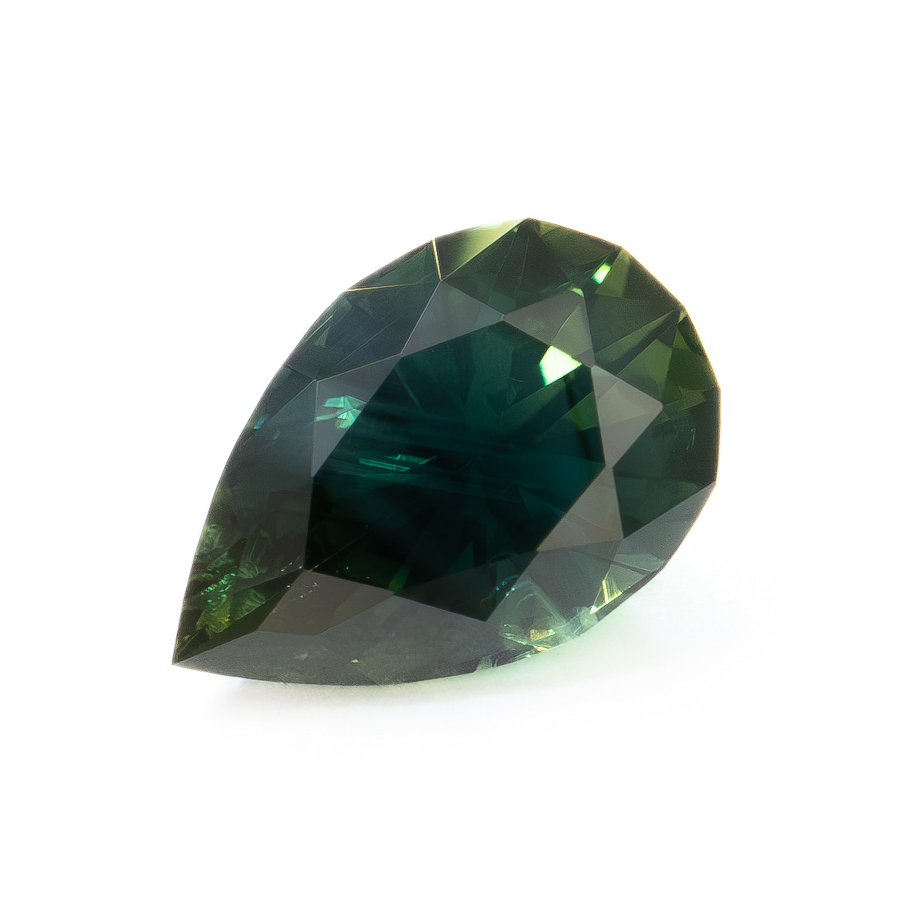 AU0117 1.10ct dark blue green yellow teal pear cut australian sapphire