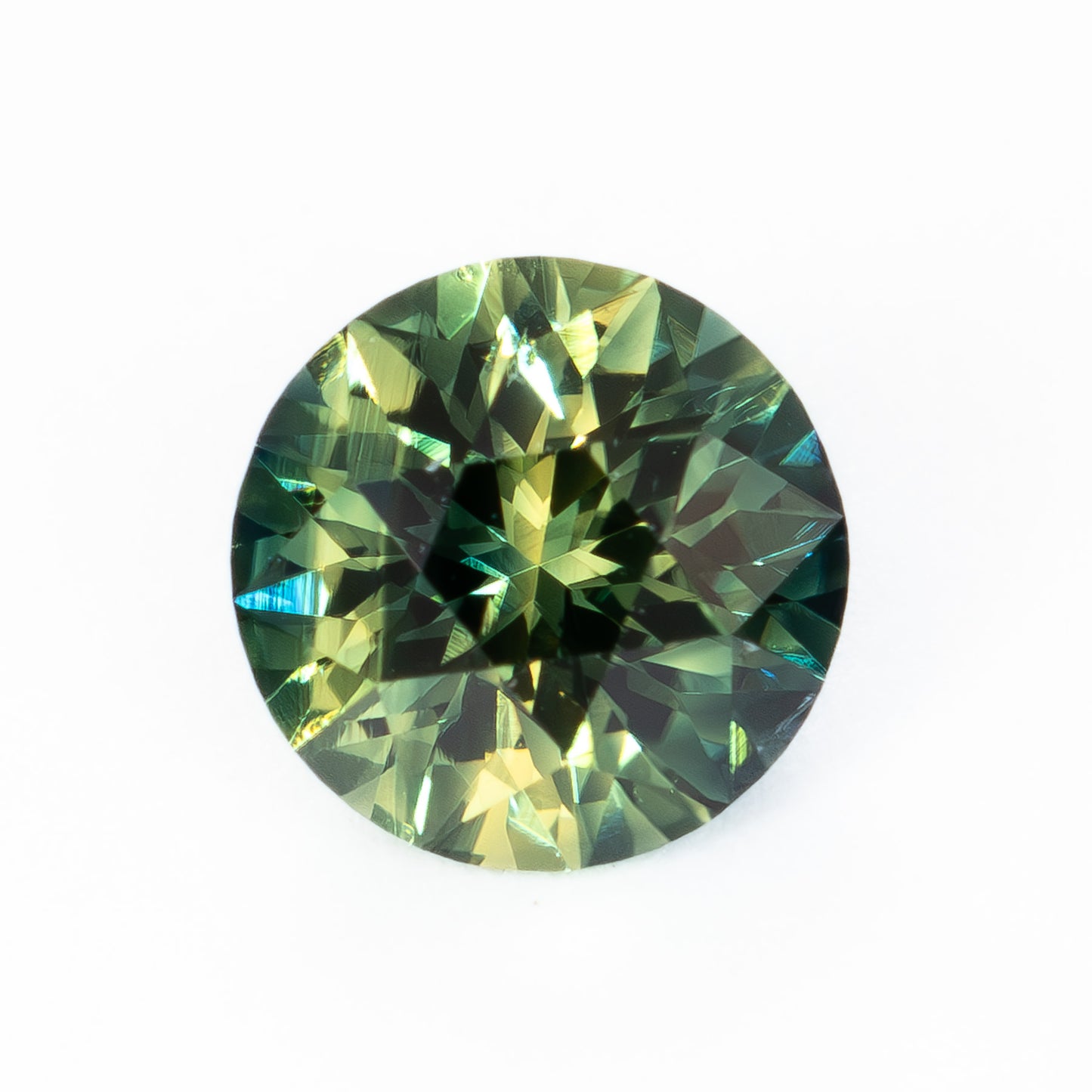 AU0122 1.09ct bi-color blue and yellow round cut australian sapphire