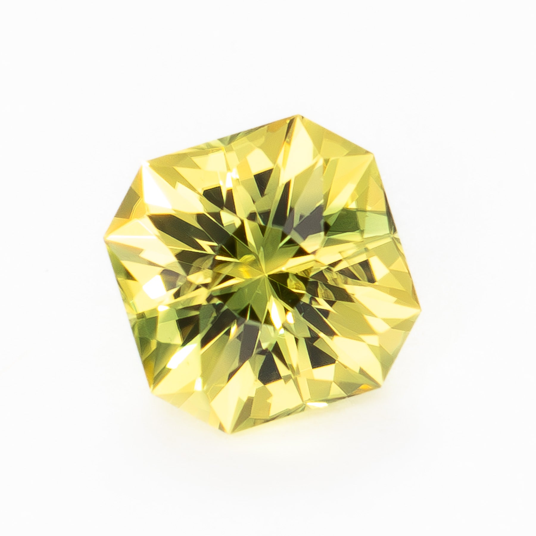 AU0139 1.15ct bi-color yellow and green asscher cut australian sapphire