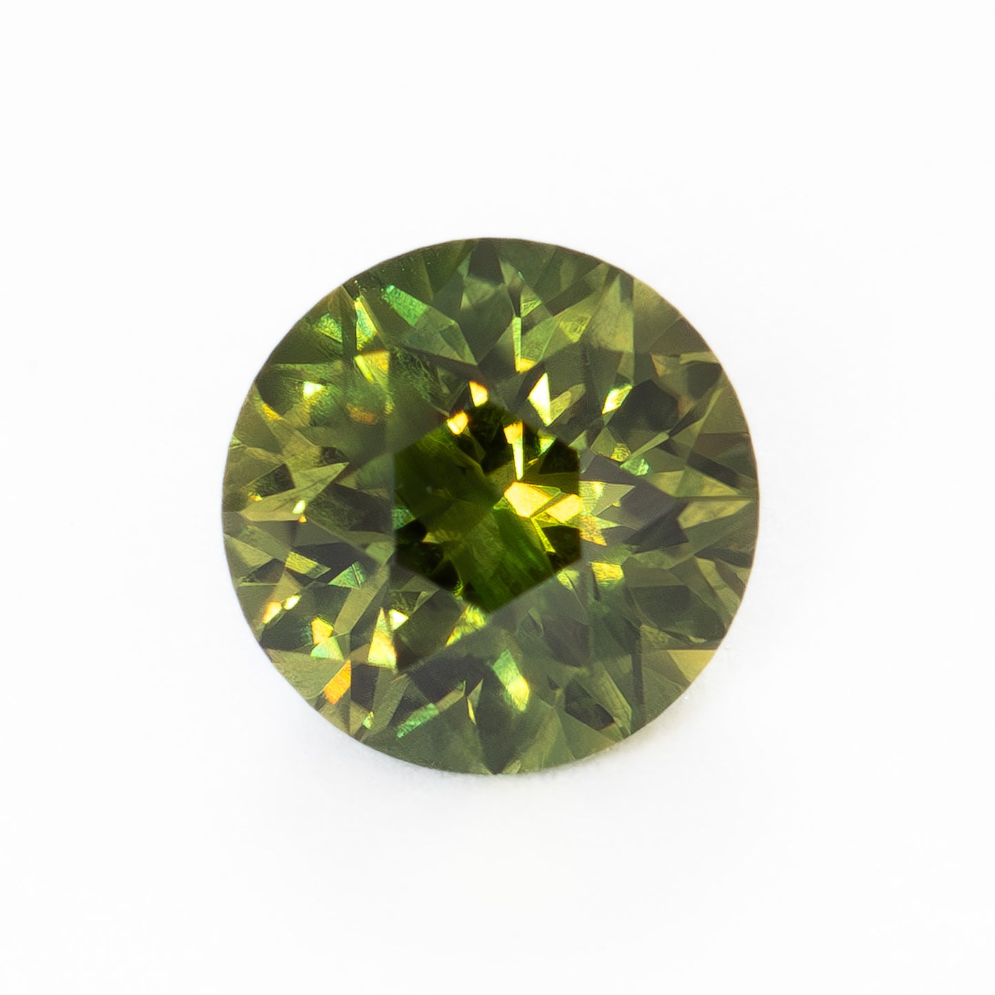 AU0140 1.74ct bi color green yellow round cut australian sapphire