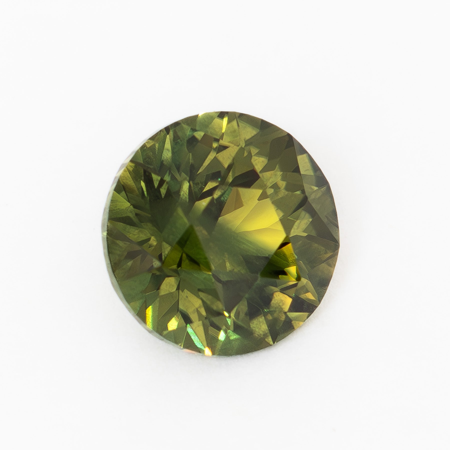 AU0140 1.74ct bi color green yellow round cut australian sapphire