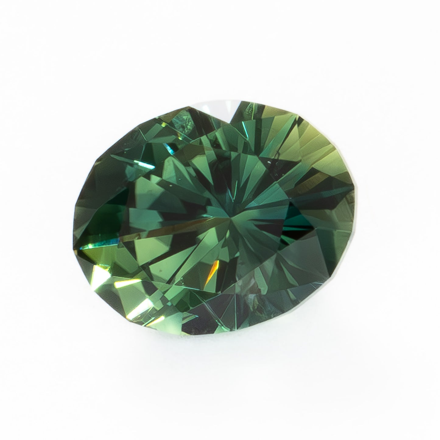 AU0141 green yellow parti color australian sapphire oval