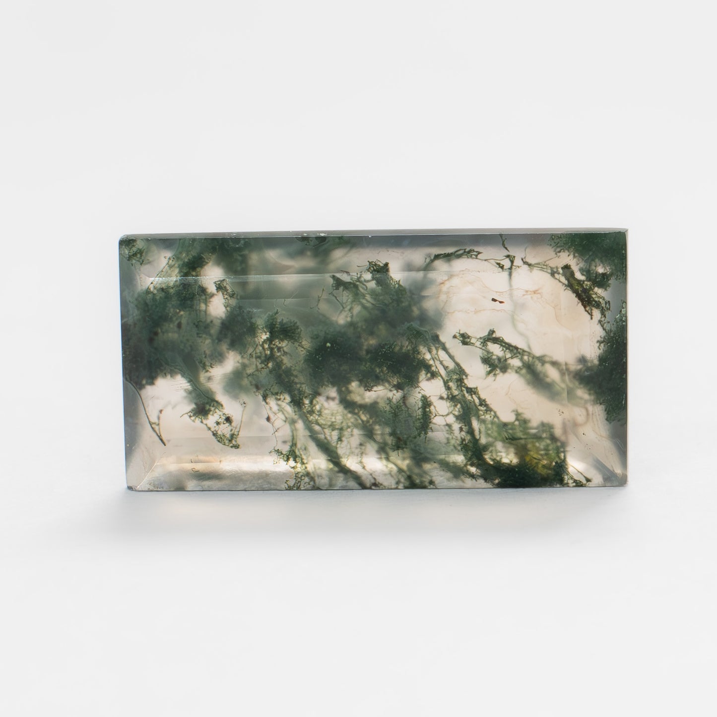 20x10mm Baguette Green Moss Agate