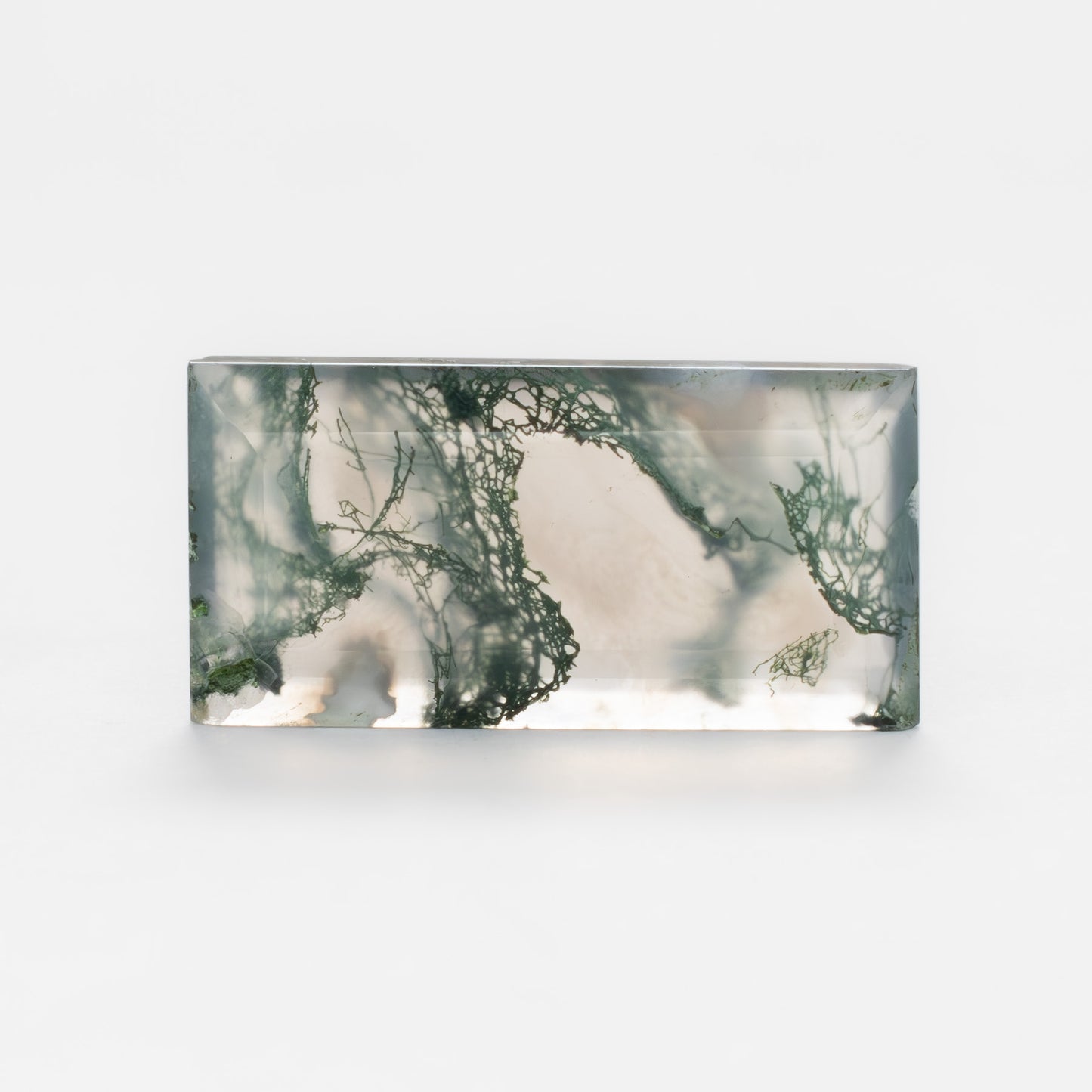 20x10mm Baguette Green Moss Agate