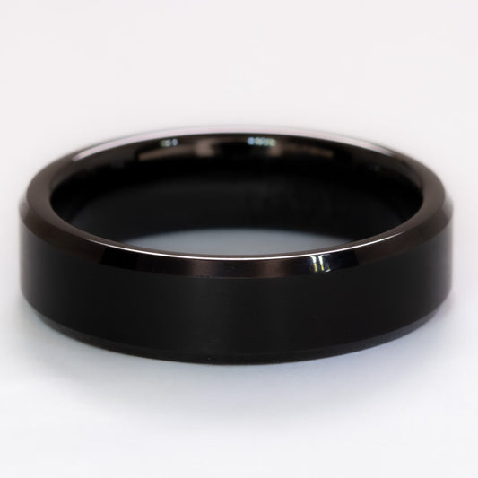 beveled edge tungsten band