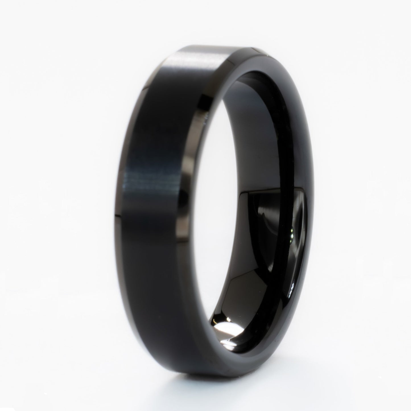 beveled edge tungsten band