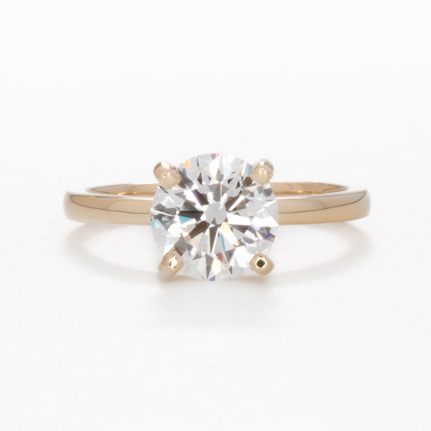 Evie solitaire engagement ring with lab diamond