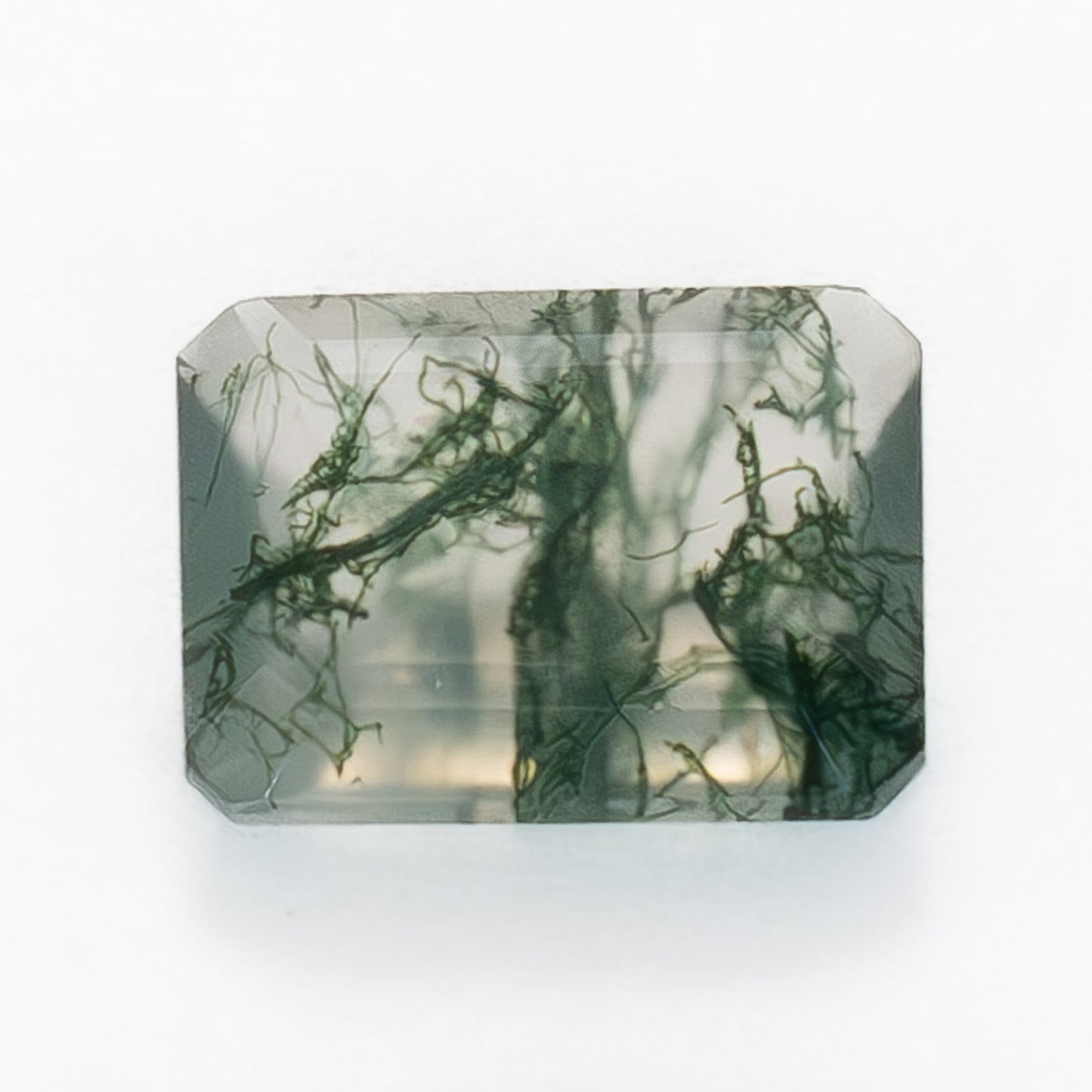 8x6mm Step Cut Green Moss Agate