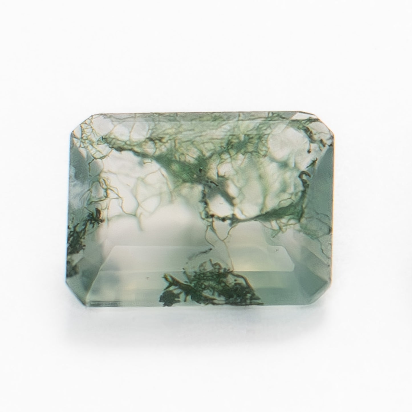 9x7mm Step Cut Green Moss Agate