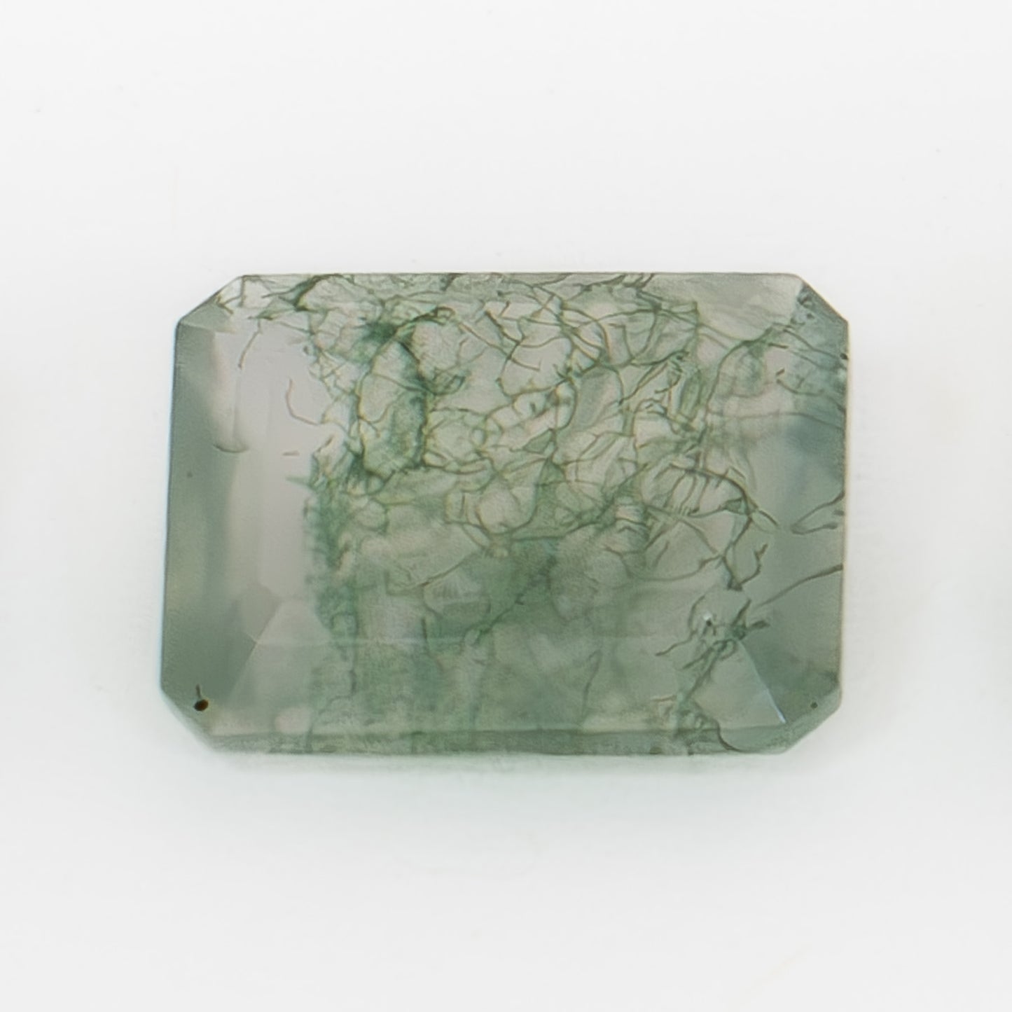 9x7mm Step Cut Green Moss Agate