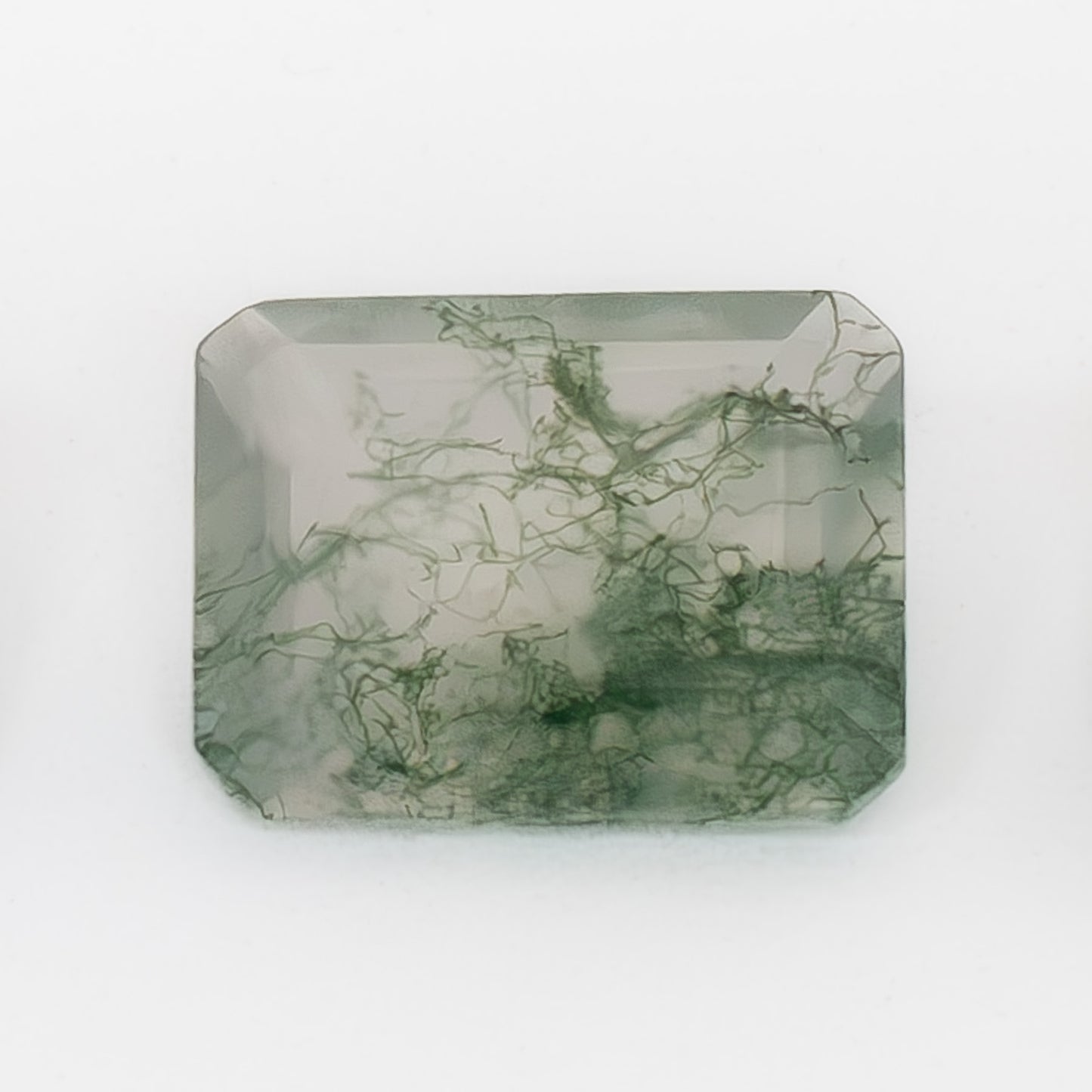 9x7mm Step Cut Green Moss Agate