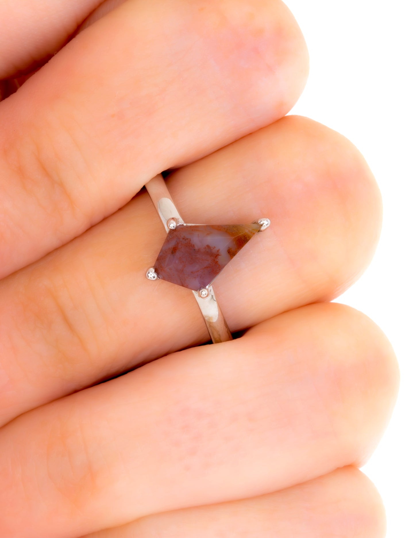 Moss Agate Kite Ring