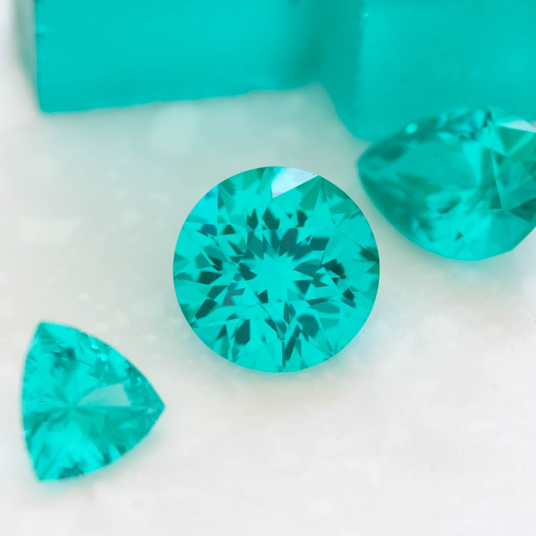 rich blue-green paraiba color lab created YAG