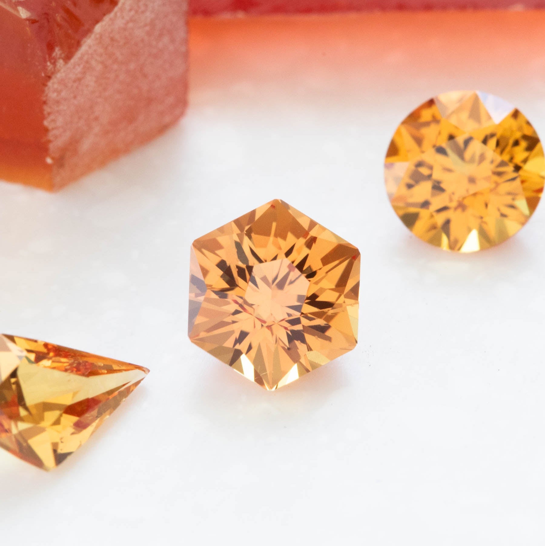 orange lab created sapphire