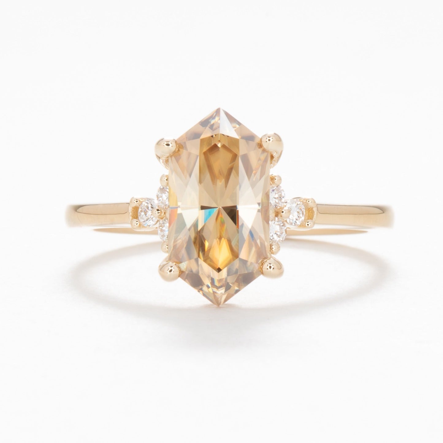 dutch marquise champagne moissanite ring