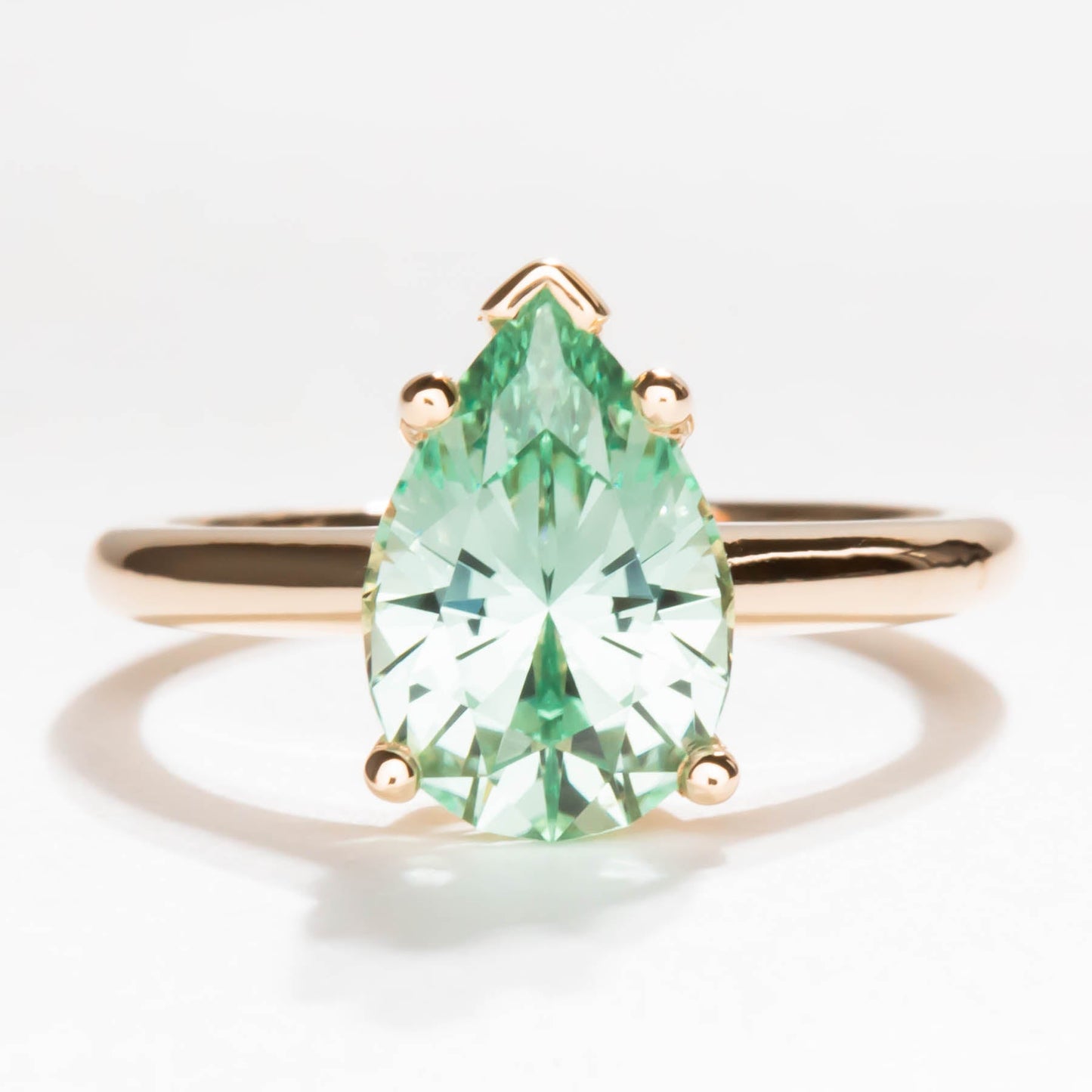 Liv solitaire engagement ring with step cut lab sapphire