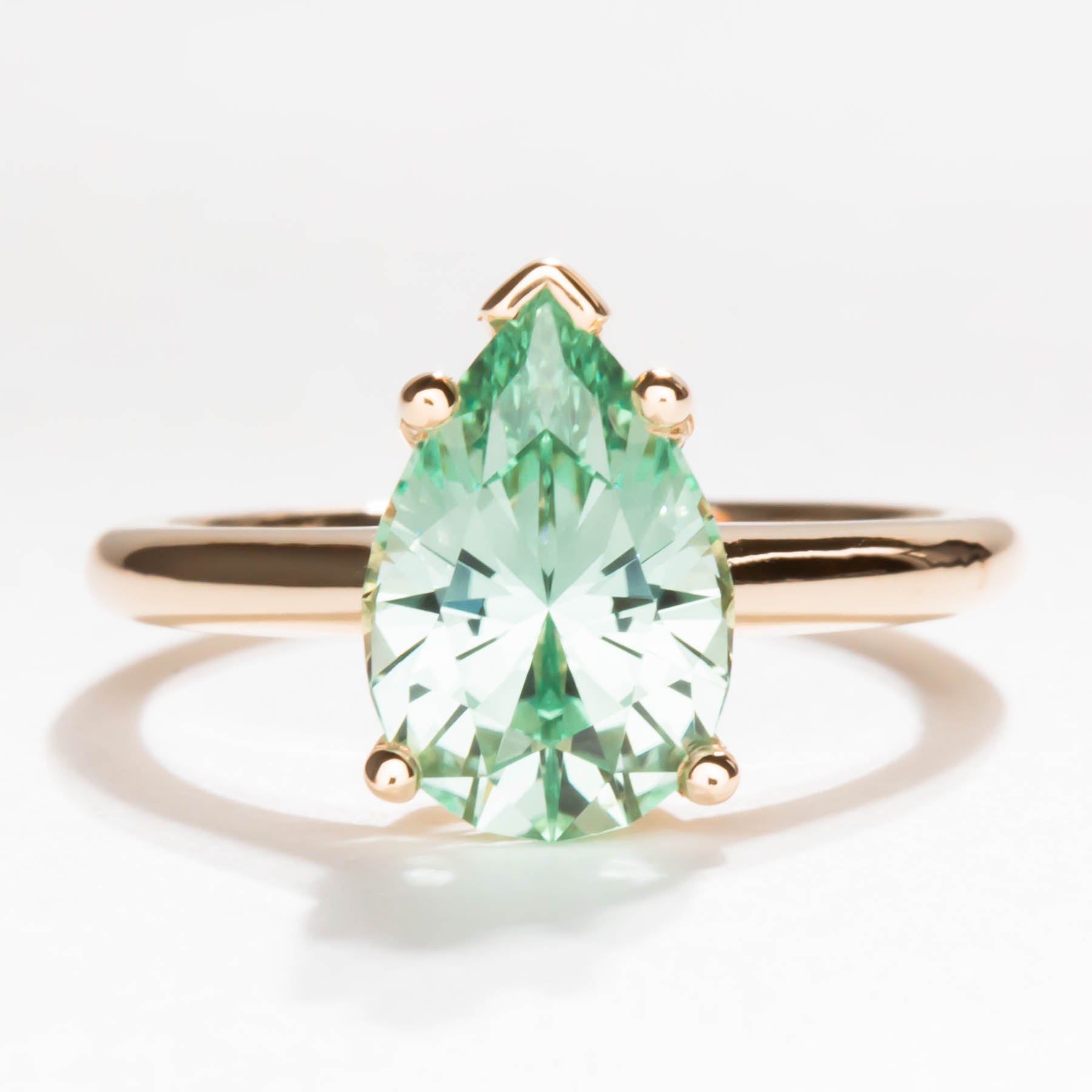 Liv solitaire engagement ring with step cut lab sapphire