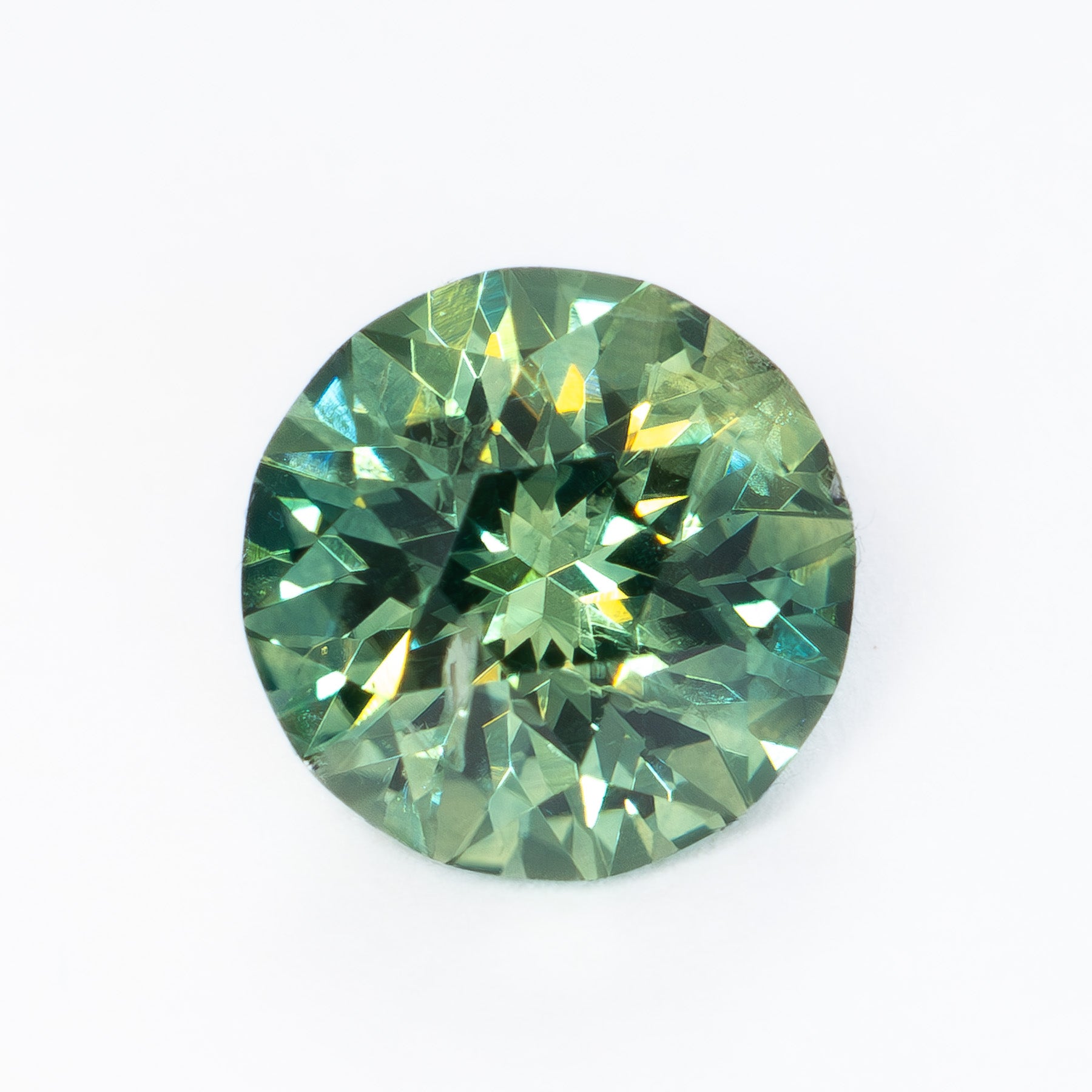 MS0125 green-yellow round montana sapphire