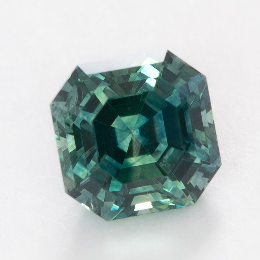 MS0170 1.65ct green asscher cut montana sapphire