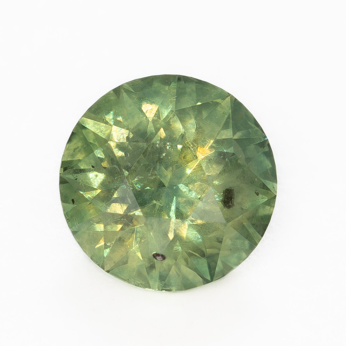 MS0173 0.88ct green round cut montana sapphire