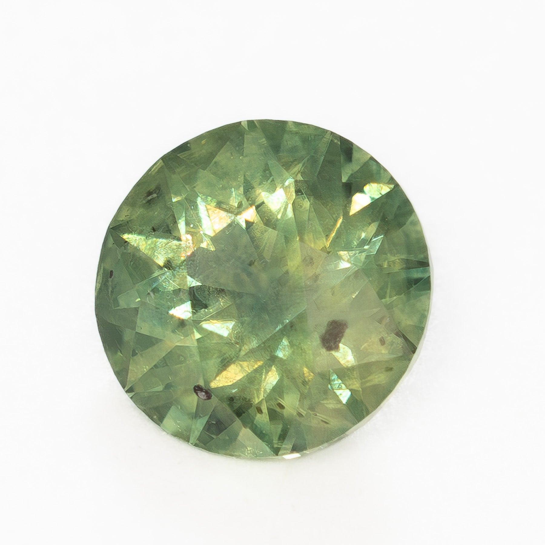 MS0173 0.88ct green round cut montana sapphire