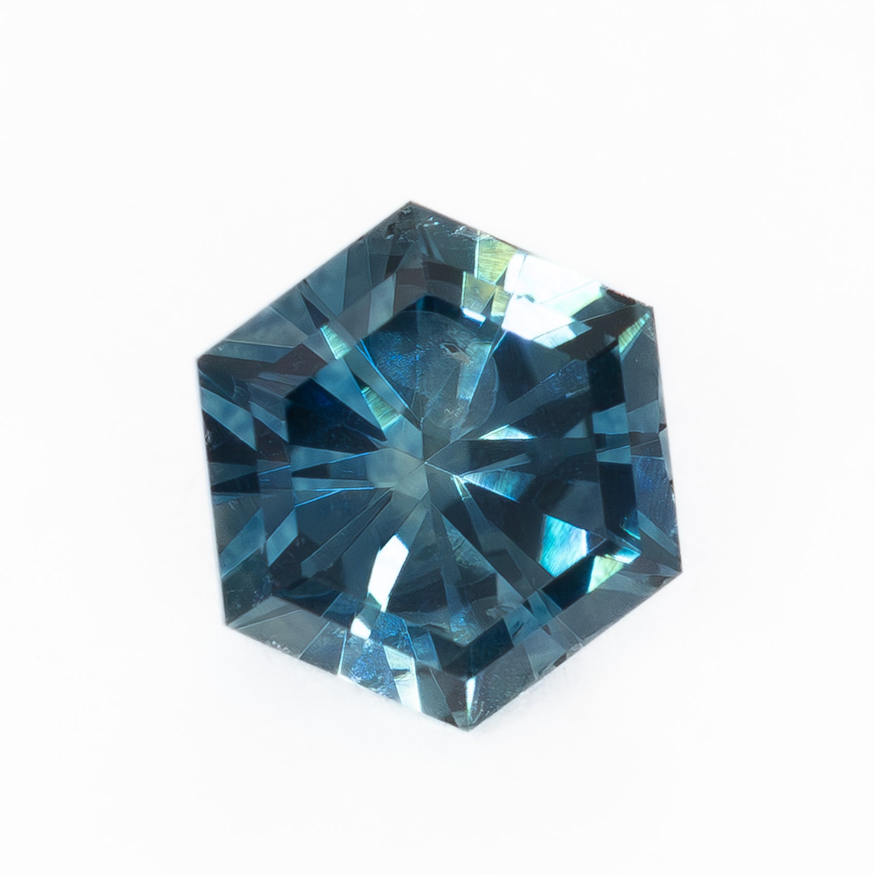 MS0211 0.60ct medium blue hex cut montana sapphire