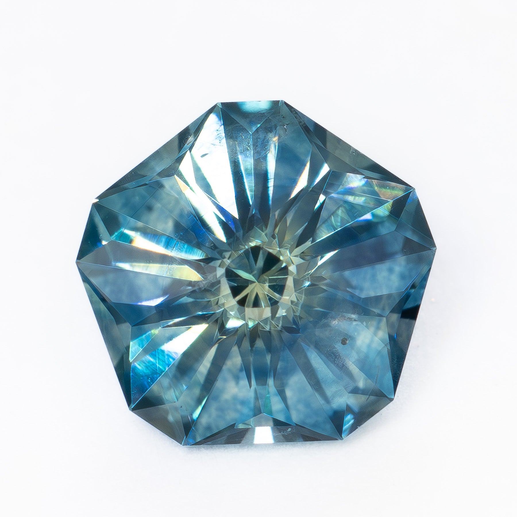 MS0252 bi-color blue yellow hanami pentagon montana sapphire