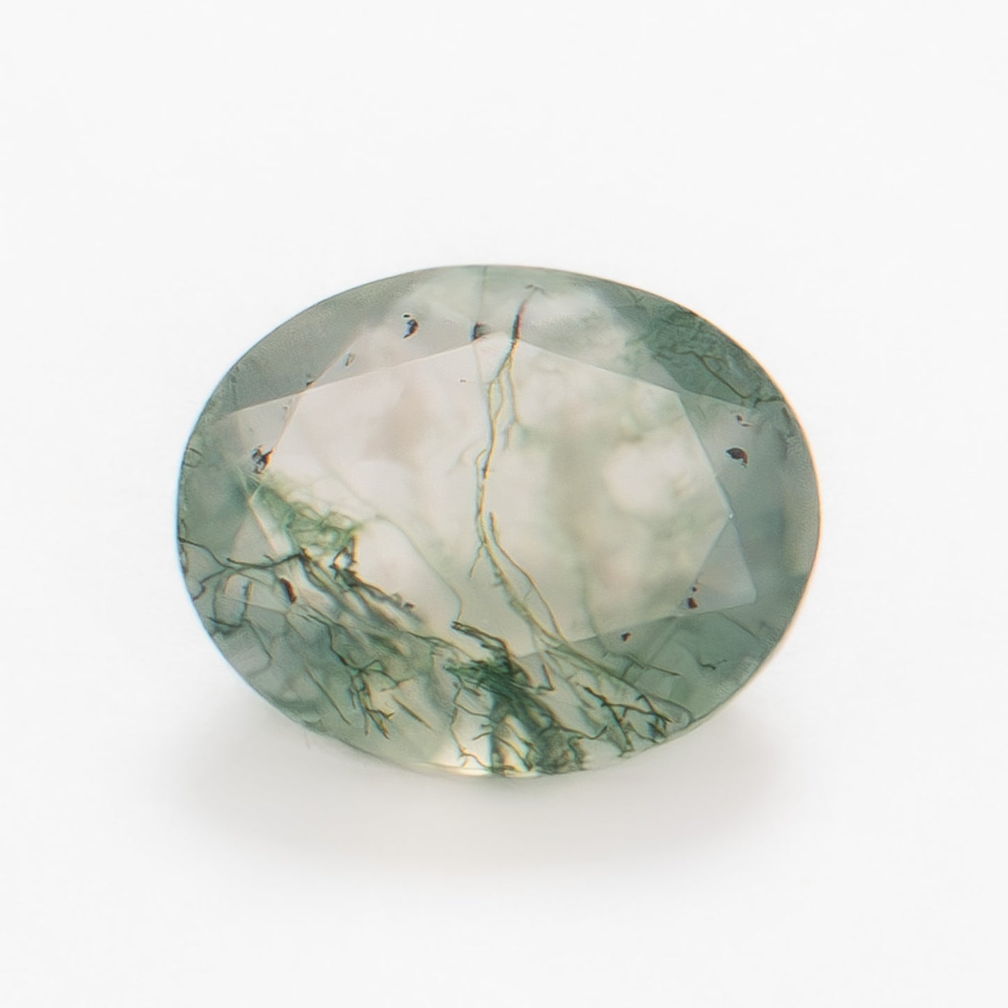 10x8mm Oval Green Moss Agate