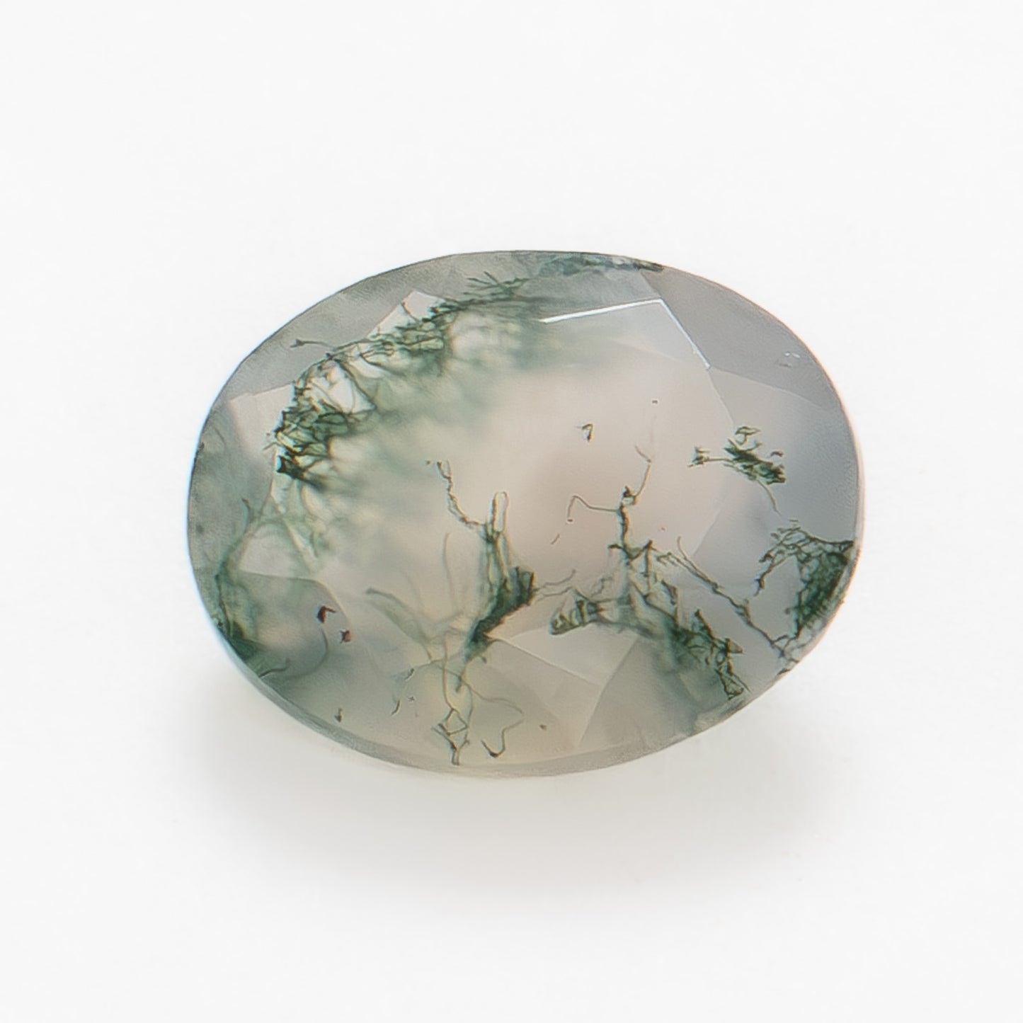 10x8mm Oval Green Moss Agate