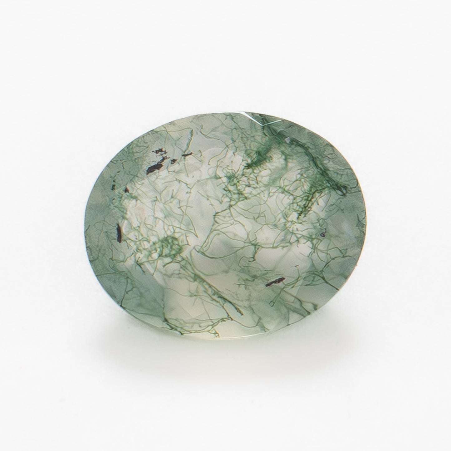 10x8mm Oval Green Moss Agate