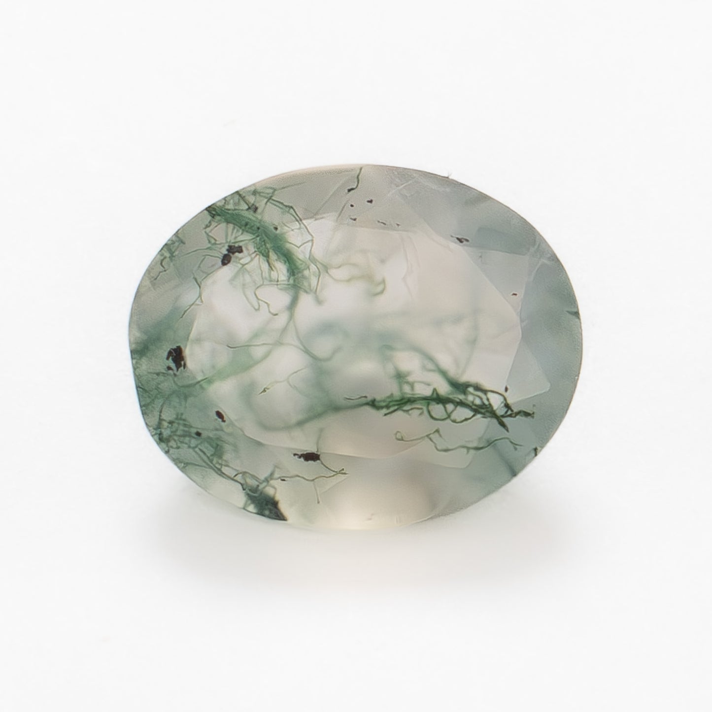 10x8mm Oval Green Moss Agate