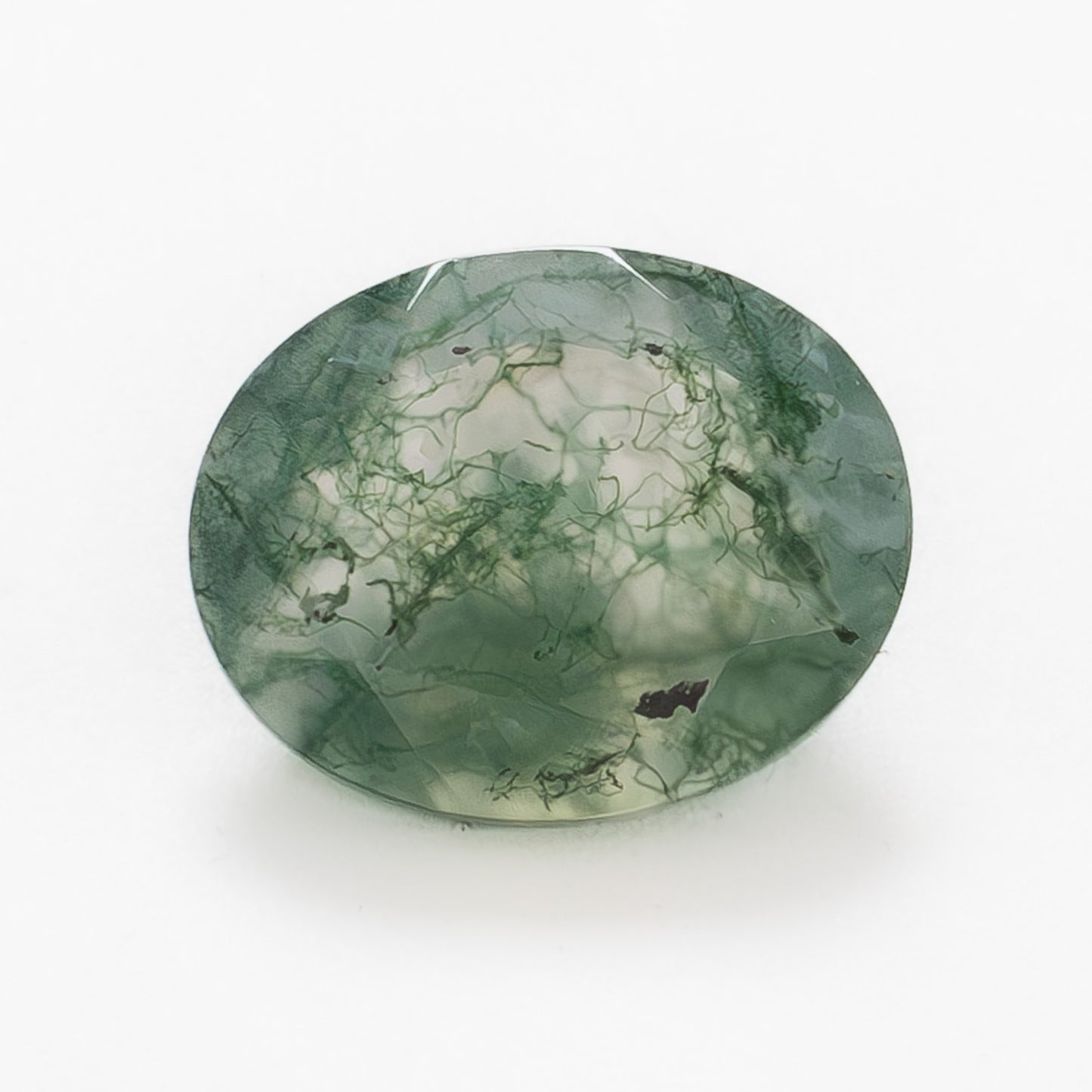 10x8mm Oval Green Moss Agate