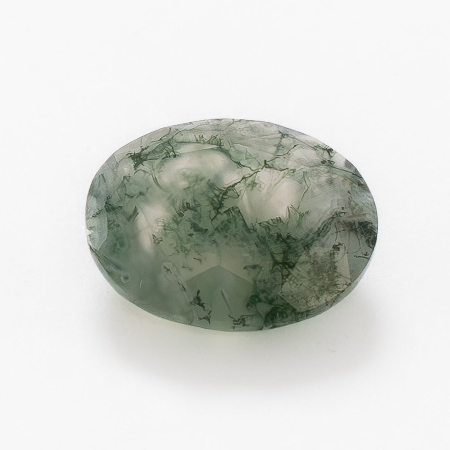 10x8mm Oval Green Moss Agate