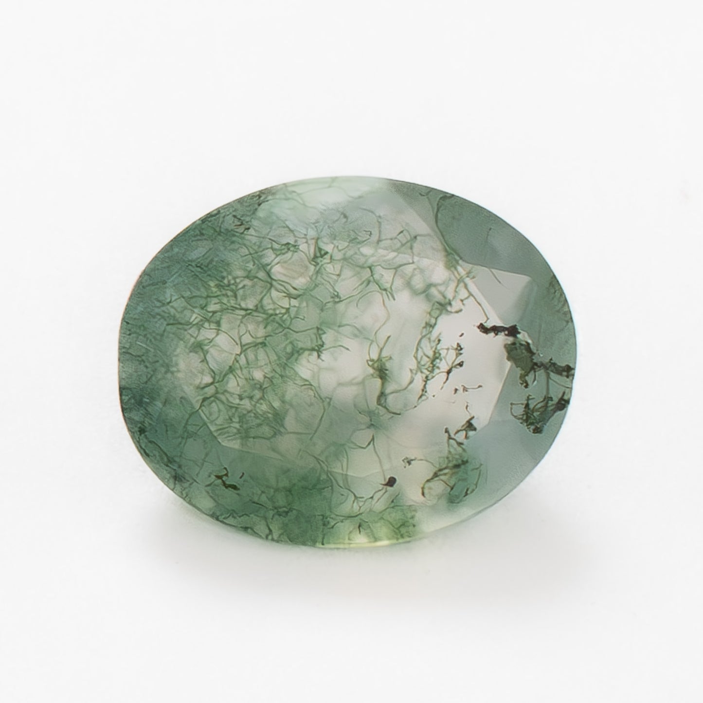 10x8mm Oval Green Moss Agate