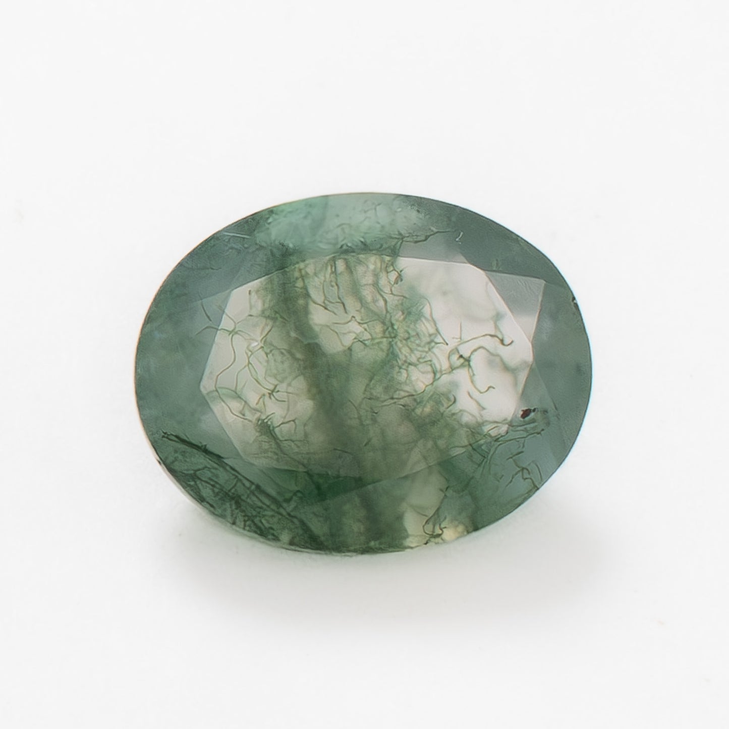 10x8mm Oval Green Moss Agate